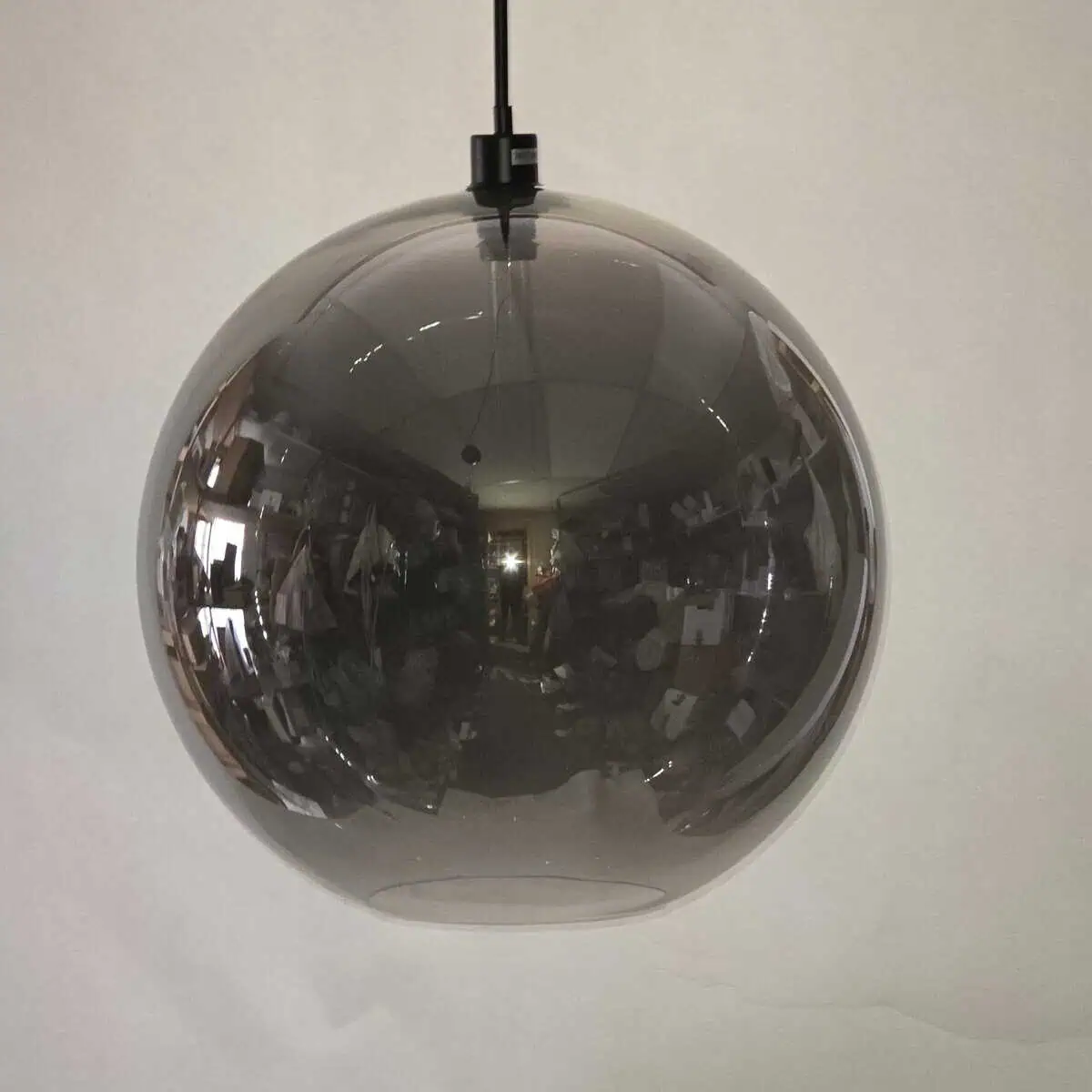 Losse glazen kap smoke 50x49cm Handgemaakt rookglas voor E27 armaturen - Afbeelding 4