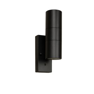 Buitenlamp met dag/nacht sensor | Photocell sensor | Schemerschakelaar | 2x GU10 fitting | IP65 | Mat zwart