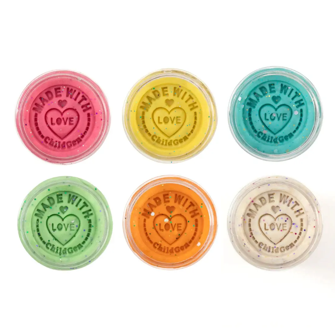ChildGen Speelklei glitter 6 stuks - Afbeelding 3