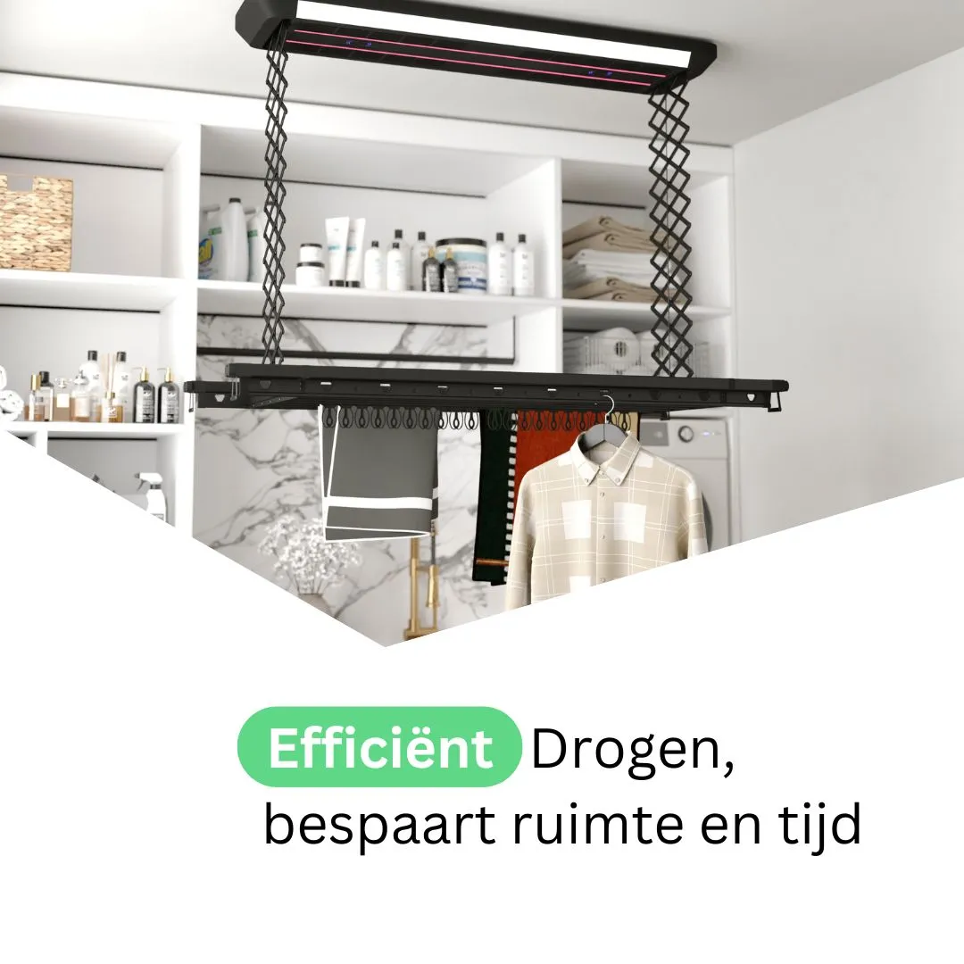 Wasophoogte Plafonddroogrek TopDry Elite – Zwart - Afbeelding 7