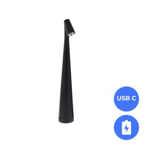 Nordic LED Tafellamp – Gitzwart – 34 cm – Dimbaar