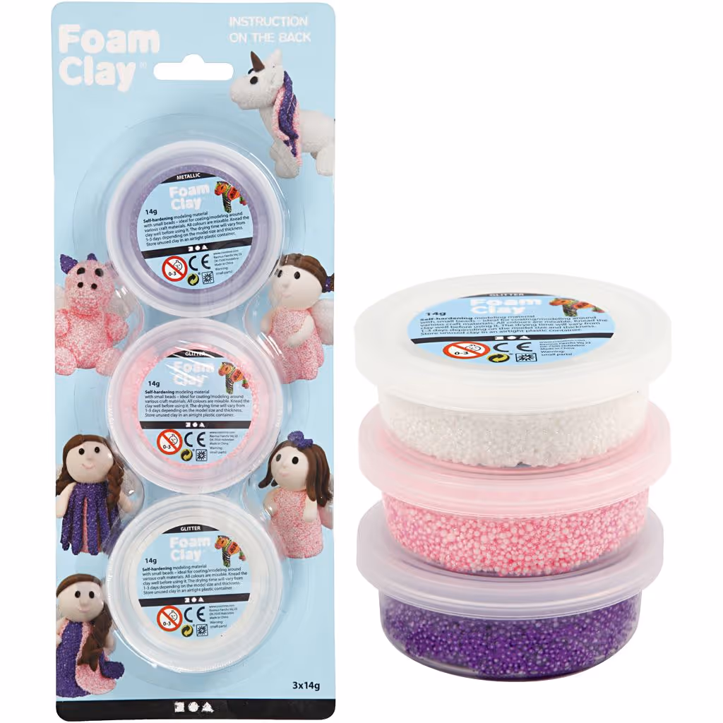 Foam Clay 3 doosjes 14 gr Glitter - Afbeelding 2