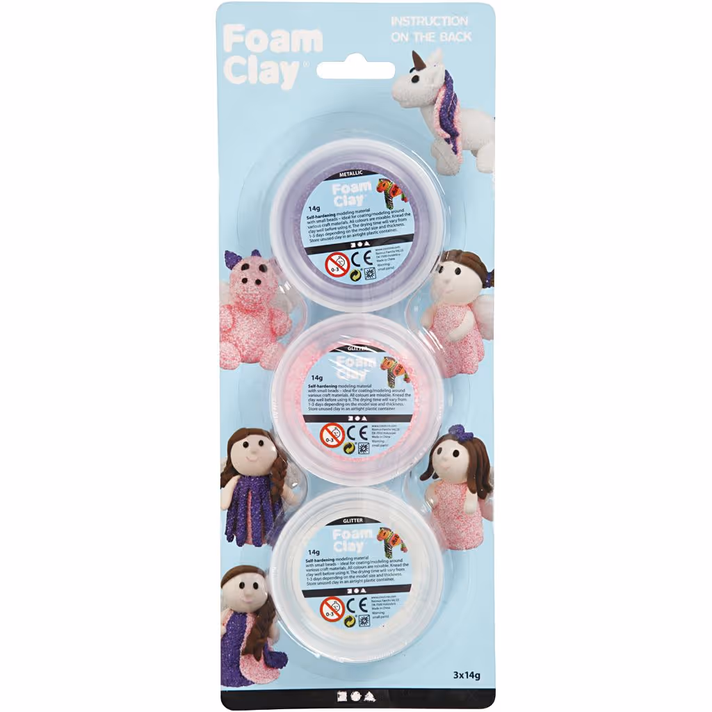 Foam Clay 3 doosjes 14 gr Glitter - Afbeelding 3