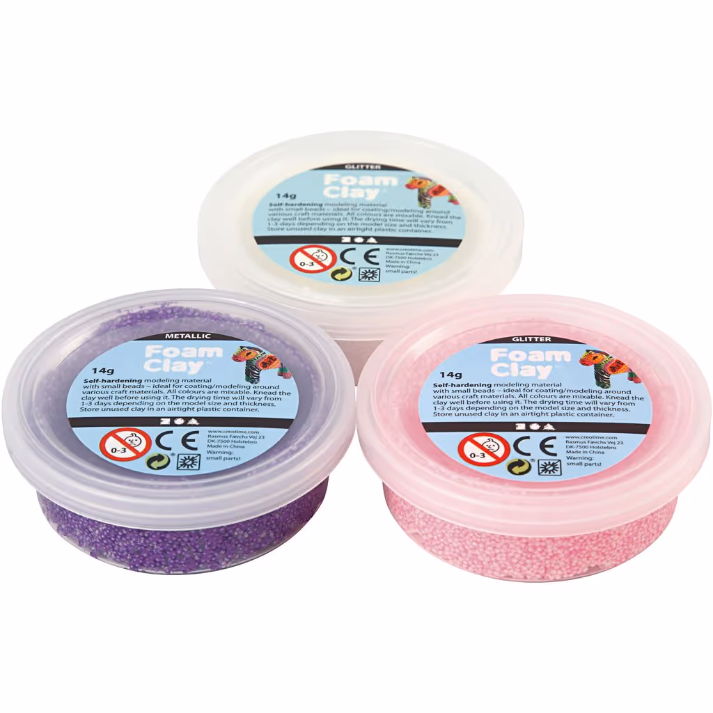 Foam Clay 3 doosjes 14 gr Glitter - Afbeelding 5