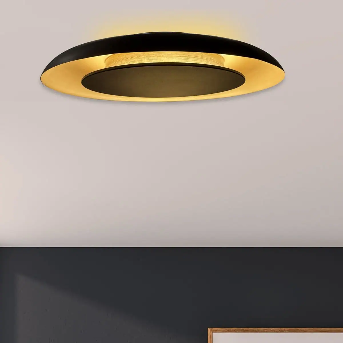 Golden Veil 4732ZW luxe plafondlamp met zwarte finish en gouden gloed - Afbeelding 5