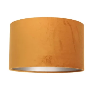Goud/geel velours lampenkap K7396KS ⌀30cm met E27 support.