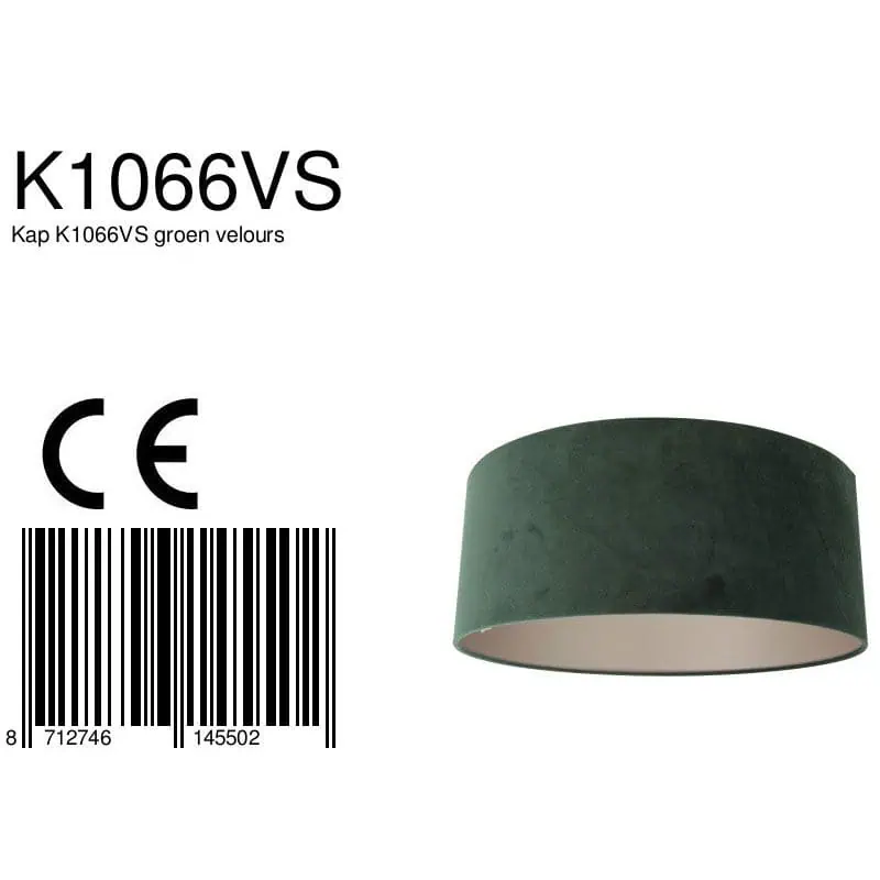 Groen velours lampenkap K1066VS ⌀50cm met E27 support. Greenwave - Afbeelding 8