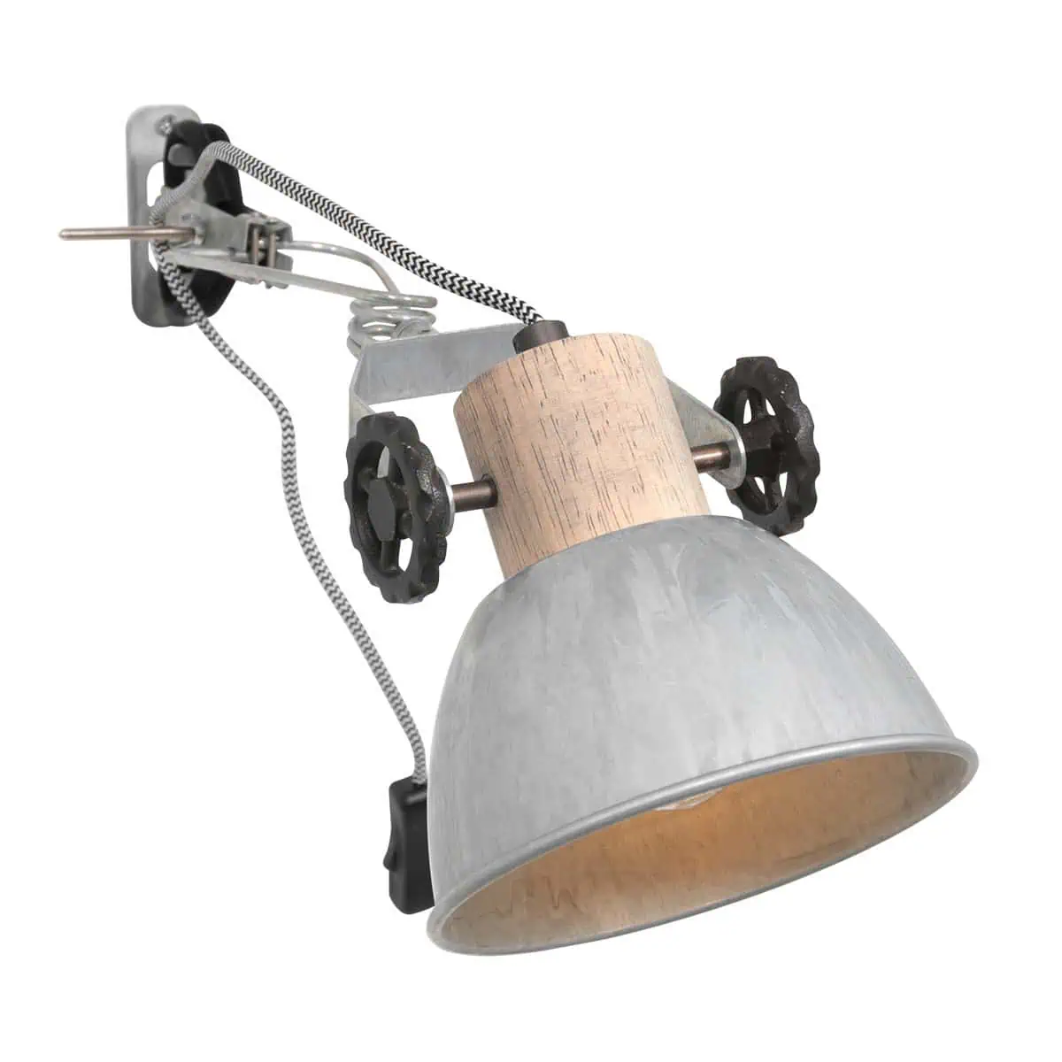 Klemspot en wandlamp Gearwood 2752NI Nikkel E27 fitting - Afbeelding 2