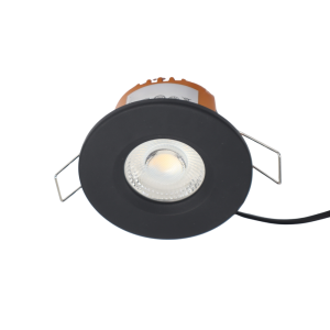 LED fire rated inbouwspot 6Watt rond ZWART IP65 dimbaar – CCT switch – 2700K – 3000K – 4000k – interne driver – brandvertragend