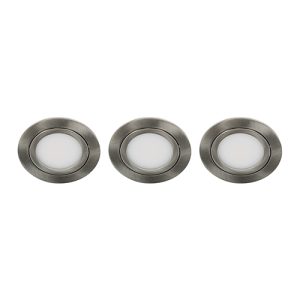 Set 3x Bella Ondiepe LED spot kantelbaar 5Watt rond NIKKEL dimbaar