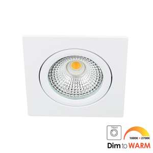 Bella Ondiepe LED spot kantelbaar 7Watt vierkant WIT IP65 dimbaar – dim to warm