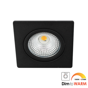 Bella Ondiepe LED spot kantelbaar 7Watt vierkant ZWART dimbaar – dim to warm