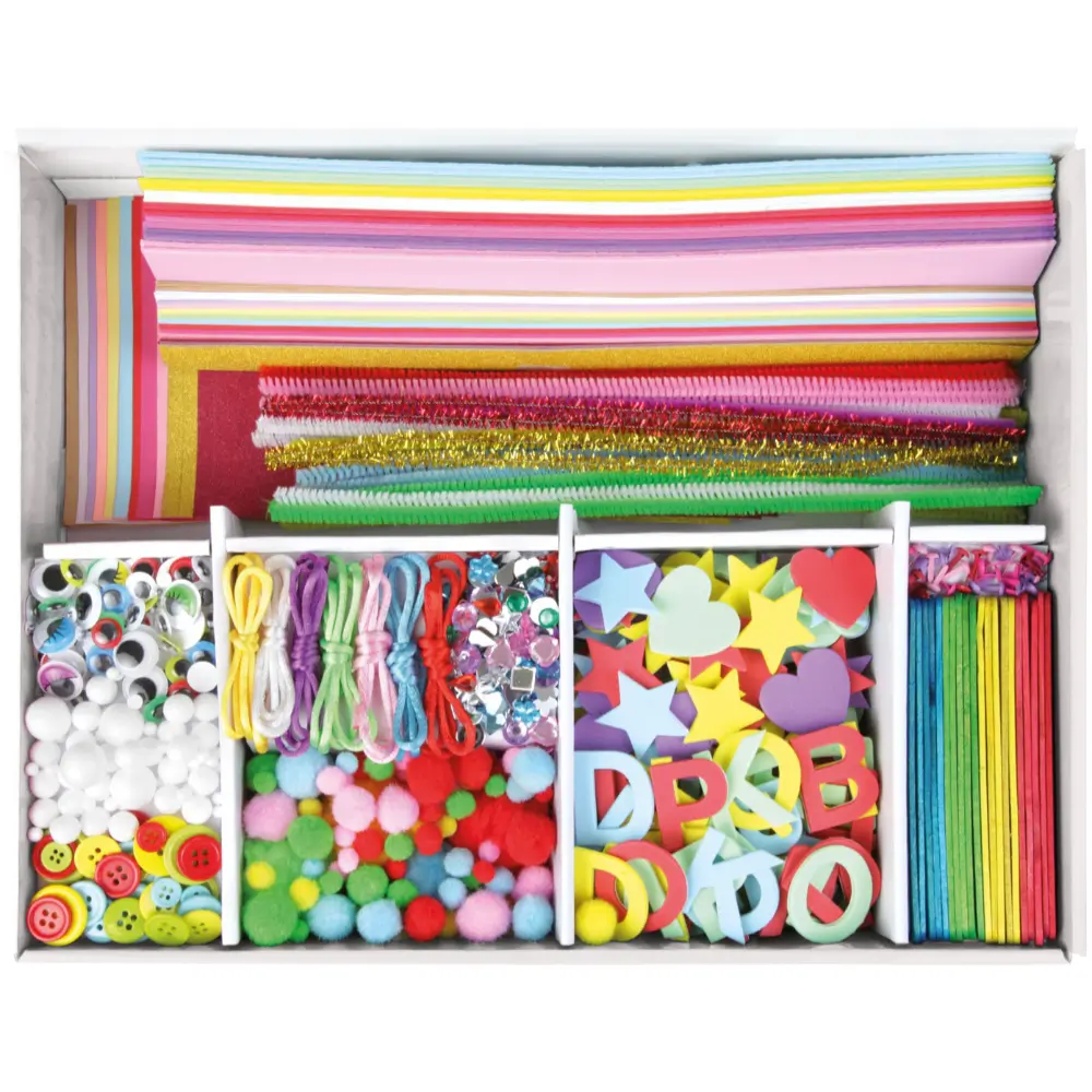 2EKANSDEAL Lena Knutselkoffer Jumbo Roze 800 stuks - Afbeelding 5
