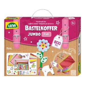 Lena Knutselkoffer Jumbo Roze 800 stuks