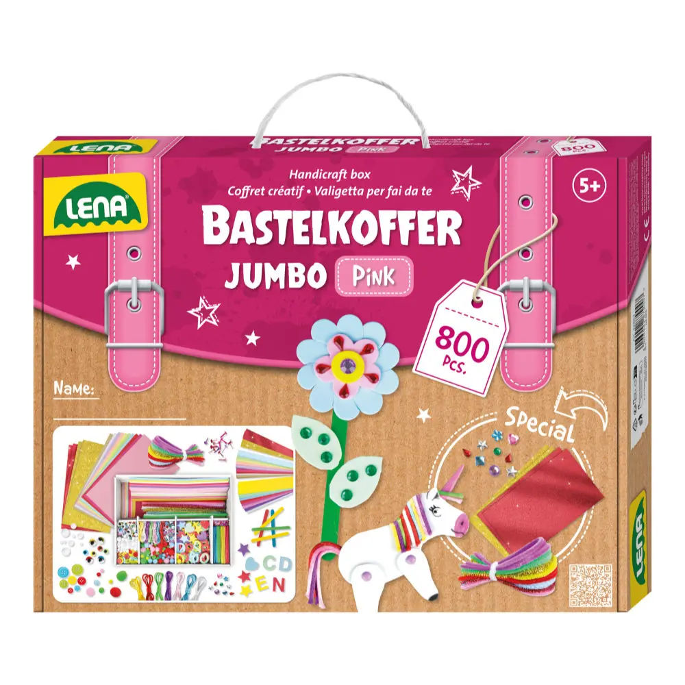 2EKANSDEAL Lena Knutselkoffer Jumbo Roze 800 stuks - Afbeelding 3