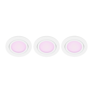 Set 3x – Mondo ondiepe inbouwspot – White & Color – rond WIT 8Watt IP65 – Zigbee 3