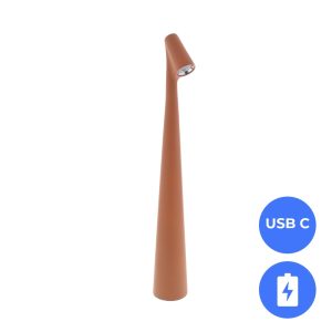 Nordic LED Tafellamp – Terracotta – 34 cm – Dimbaar