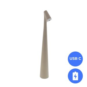 Nordic LED Tafellamp – Taupe – 34 cm – Dimbaar