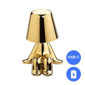 Oplaadbare LED Tafellamp – Denker – Dimbaar – USB-C – Golden Boy Andy