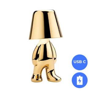 Oplaadbare LED Tafellamp – Denker – Dimbaar – USB-C – Golden Boy Kenny