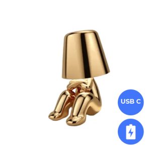 Oplaadbare LED Tafellamp – Denker – Dimbaar – USB-C – Golden Boy Toby