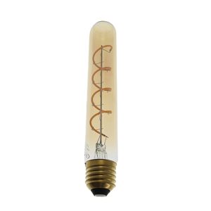 LED Spiraal lamp | Dimbaar | E27 | 4W | Tubular 185 | Amber glas | 2400K – Extra warm wit