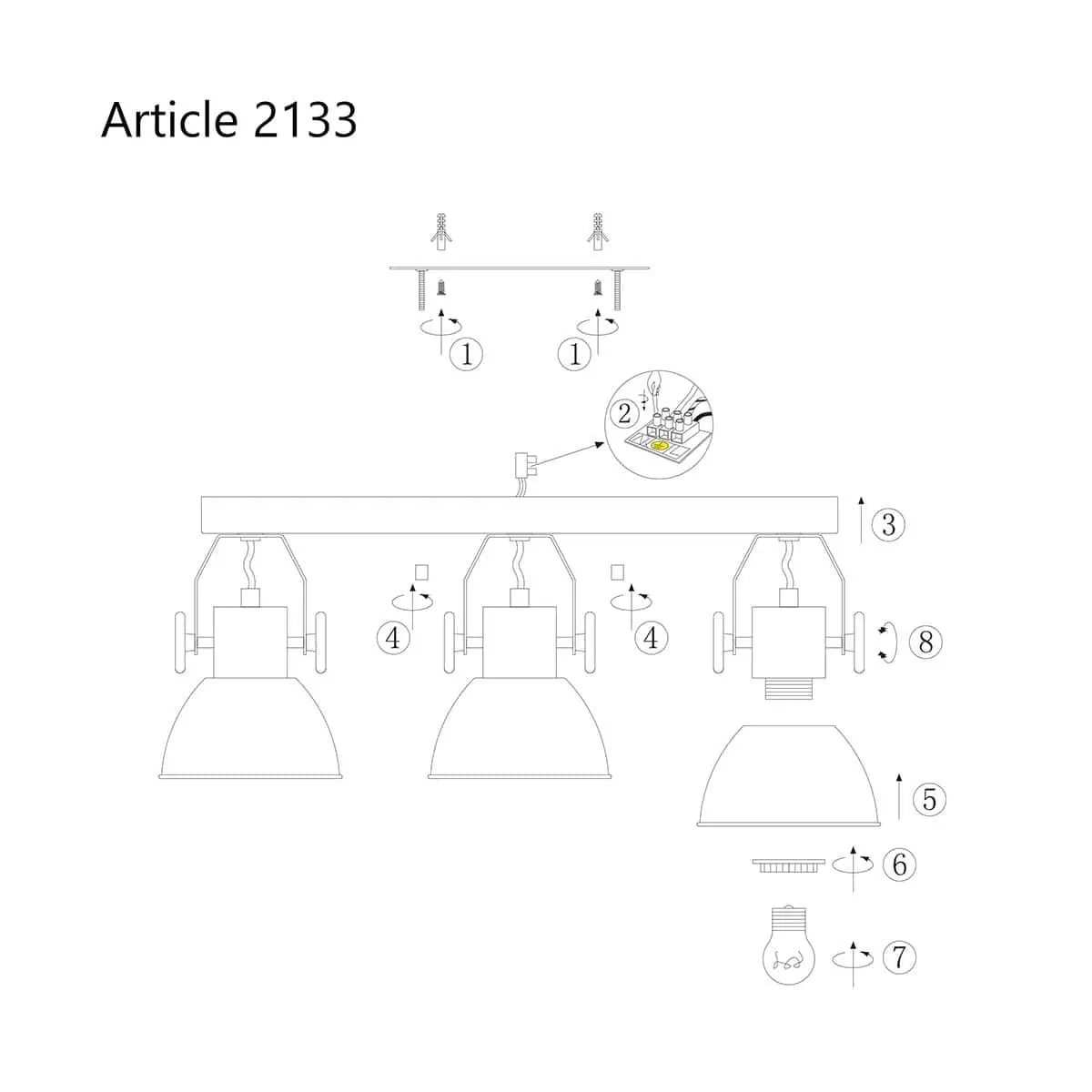 Plafondlamp Gearwood 2133W Wit E27 - Afbeelding 9
