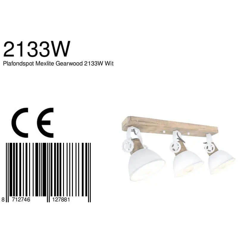 Plafondlamp Gearwood 2133W Wit E27 - Afbeelding 8