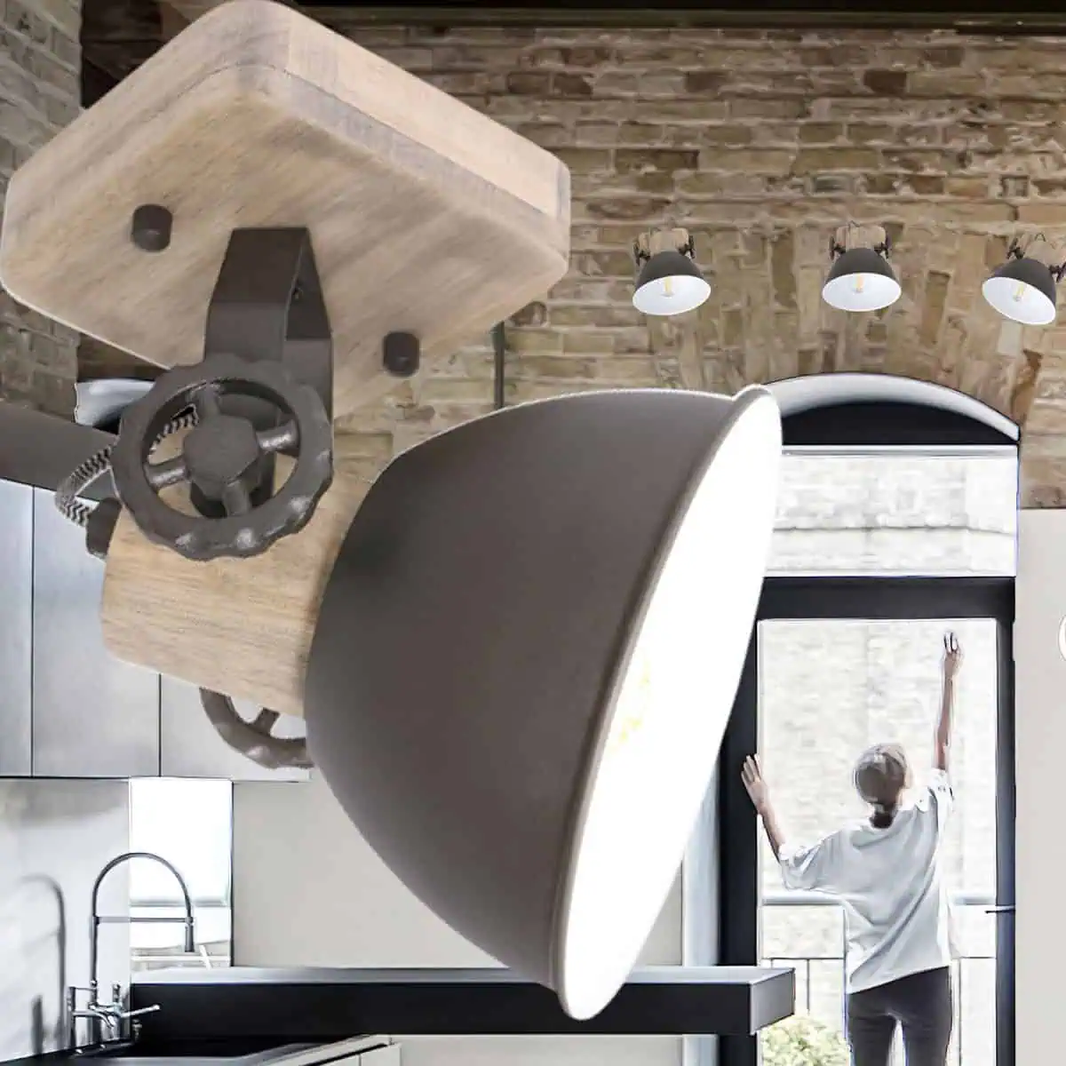 Plafondlamp Gearwood 7968A Antraciet E27 - Afbeelding 4