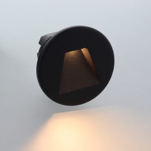 LED Trapverlichting 3W CCT switch – rond – zwart – IP65