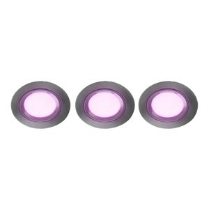 Set 3x – Mondo ondiepe inbouwspot – White & Color – rond NIKKEL 8Watt IP65 – Zigbee 3