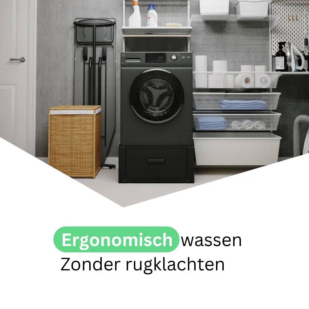 Wasophoogte wasmachine verhoger – Ecoslim XL met Lade – Zwart - Afbeelding 7