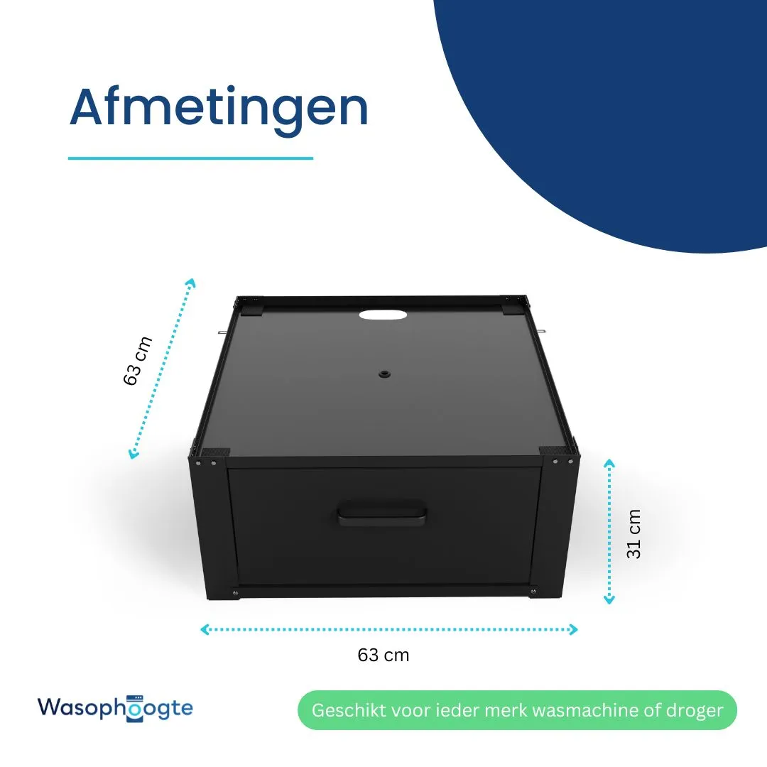 Wasophoogte wasmachine verhoger – Ecoslim XL met Lade – Zwart - Afbeelding 4