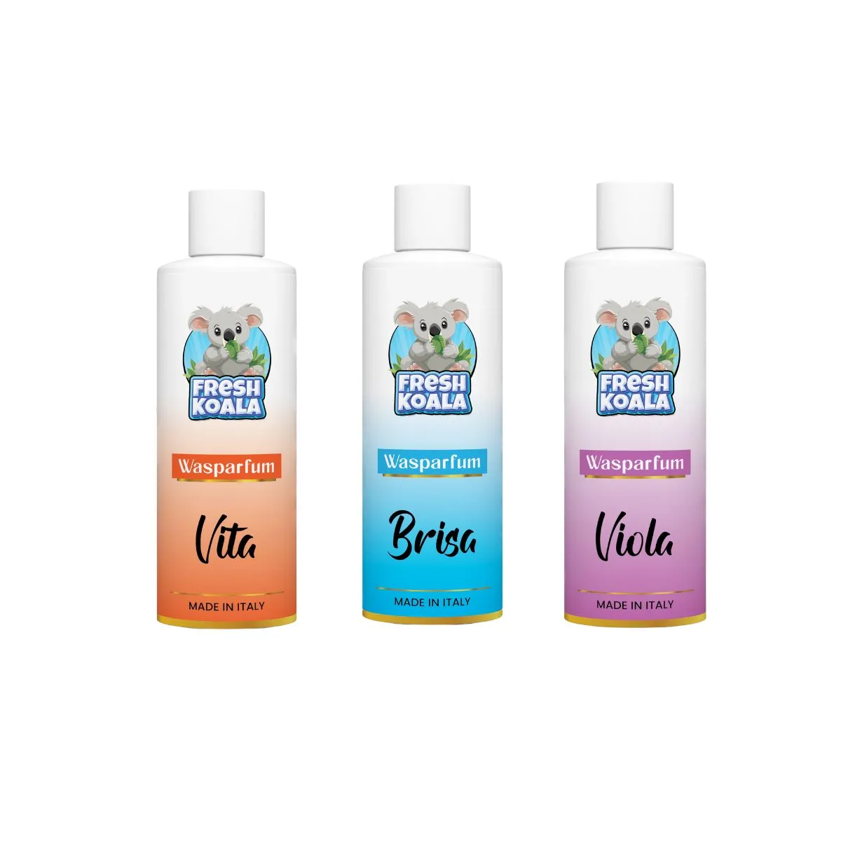 FreshKoala Luxe Wasparfum – Proefpakket 3 x 100ml – Brisa, Vita, Viola