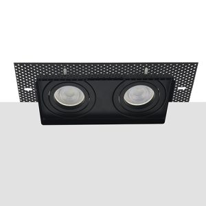 Philips LED trimless spot kantelbaar GU10 3-35Watt dubbel vierkant ZWART dimbaar