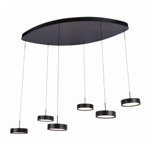 hanglamp Alieno 6 lichts Ovaal Zwart H 3466 Z Freelight