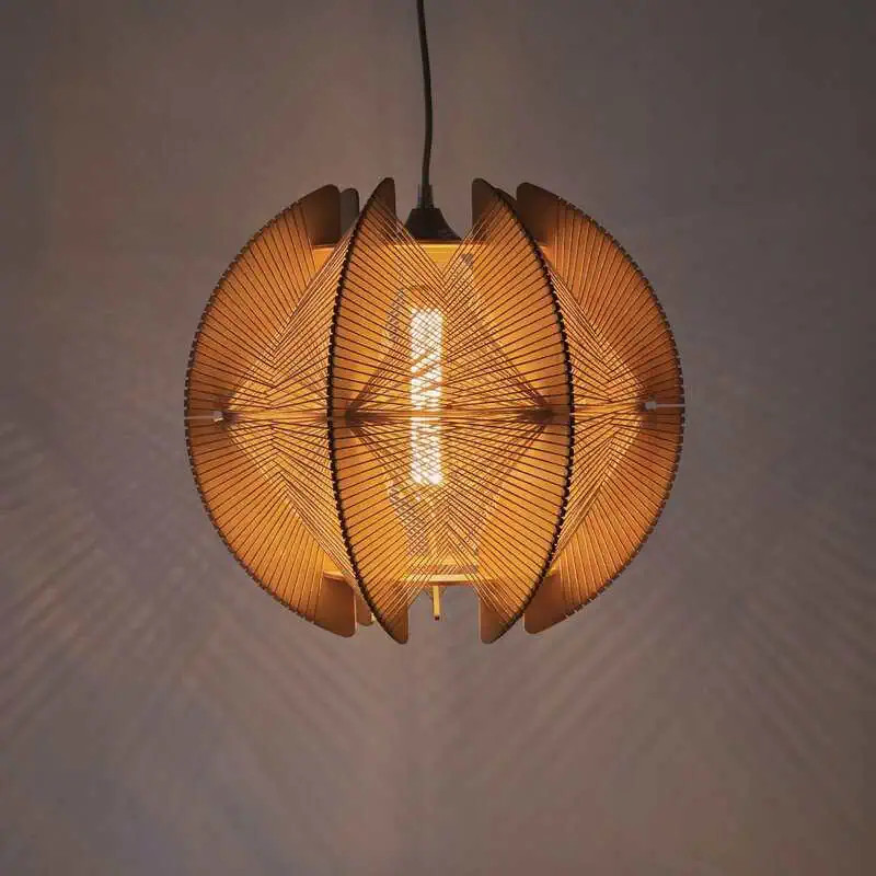 Hanglamp Jessica naturel 40cm e27 hout en touw 250cm snoer 05-HL4940-72 ETH - Afbeelding 2
