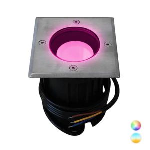 Smart LED grondspot GU10 5Watt RGBW vierkant RVS IP65 Novo