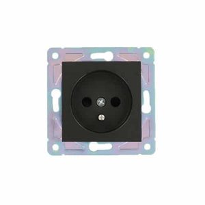 Belgisch / Frans stopcontact met aardingspen Nero Deluxe Glas zwart